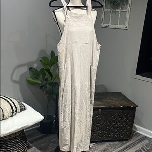 Cream Wide Leg Overalls